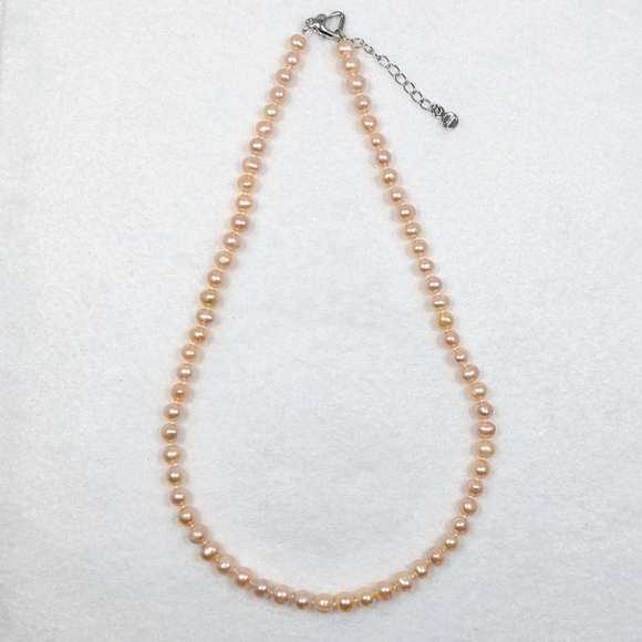 REAL 6-7mm Peach Pearl Necklace - Picture 2 of 10